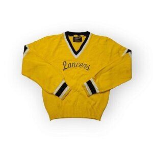 Vintage Dehen Knitting‎ Co Acrylic Varsity Sweater V Neck Small